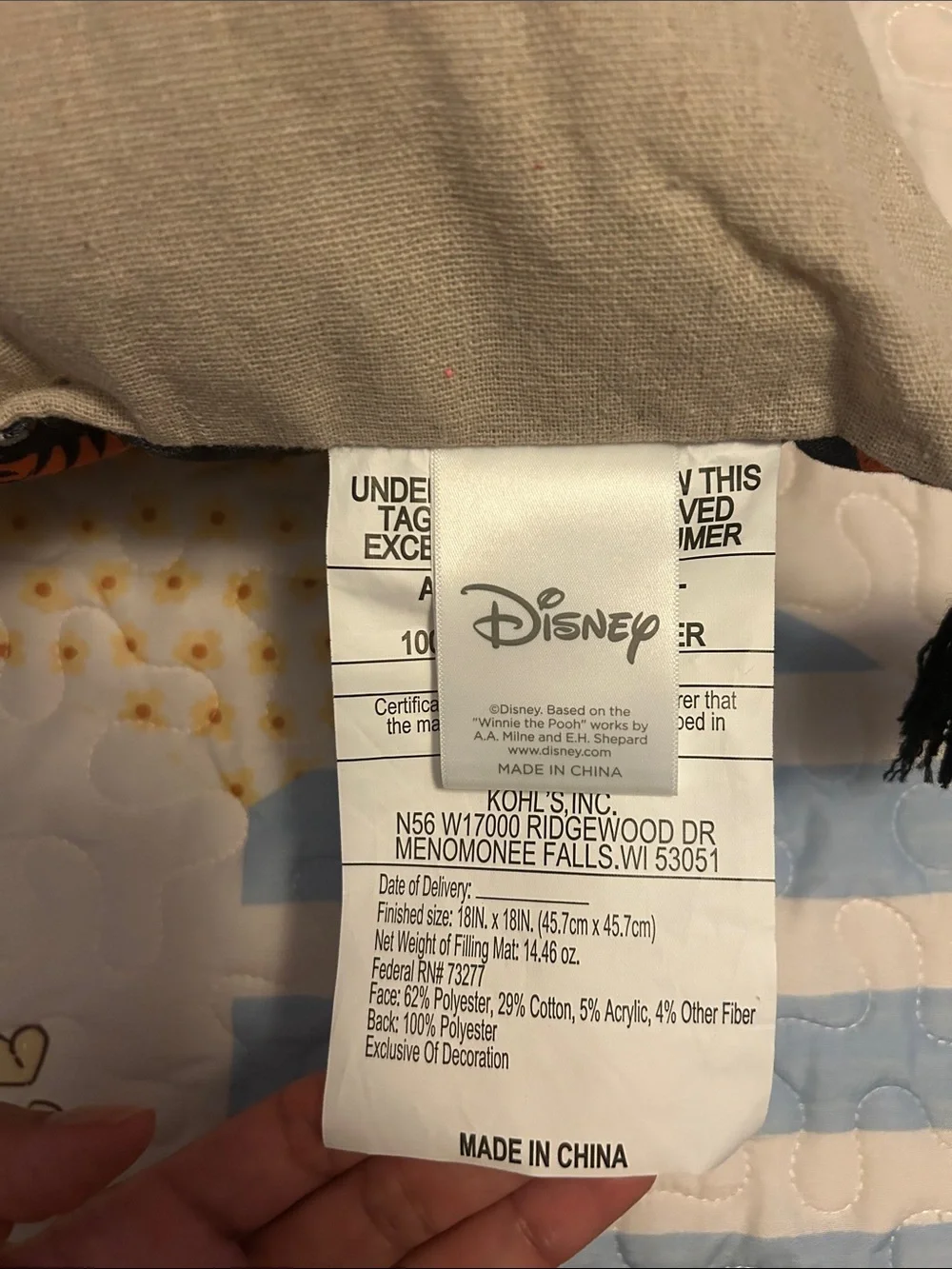Winnie the Pooh & Friends Halloween Accent Pillow - Beige, Orange, Black